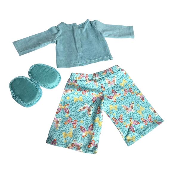 VTG American Girl BUTTERFLY GARDEN PJS Pajama Top Pants & Slippers Outfit Box - Picture 3 of 11